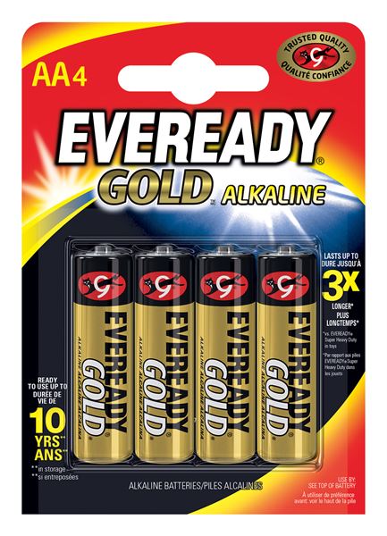 S11251 Eveready AA / LR6 Alkaline Gold, Pack Of 4