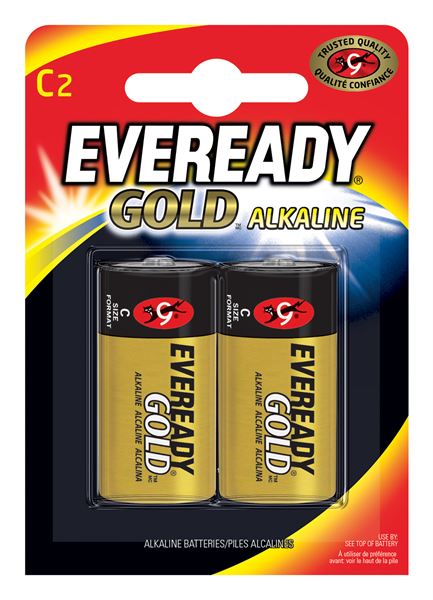 S11259 Eveready C Size / LR14 Alkaline Gold, Pack Of 2