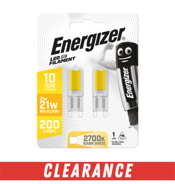 Energizer 2W G9 Capsule LED - Twin Pack - 210lm - 3000K