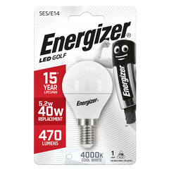 Energizer Led Golf 470LM 5.4W OPAL E14 (SES) Cool White, Pack Of 5