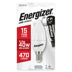 Energizer Led Candle 250LM 3.4W OPAL E14 (SES) Warm White, Pack Of 5
