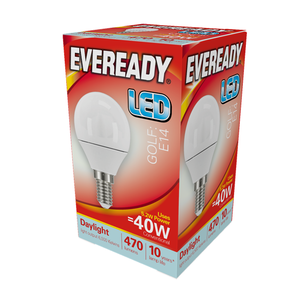 Eveready 6W E14 Golf LED - 40W Replacement - 480lm - 6500K - Non Dimmable