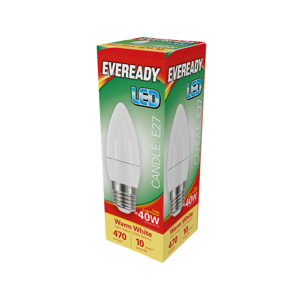Eveready 6W E27 Candle LED - 40W Replacement - 480lm - 6500K - Non Dimmable