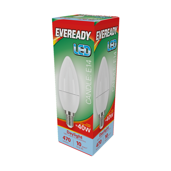 Eveready 6W E14 LED - Candle Shape Bulb - 480 Lumens - 6500K