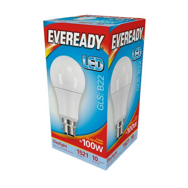 Eveready 14W B22 GLS LED - 100W Replacement - 1560lm - 6500K - Non Dimmable