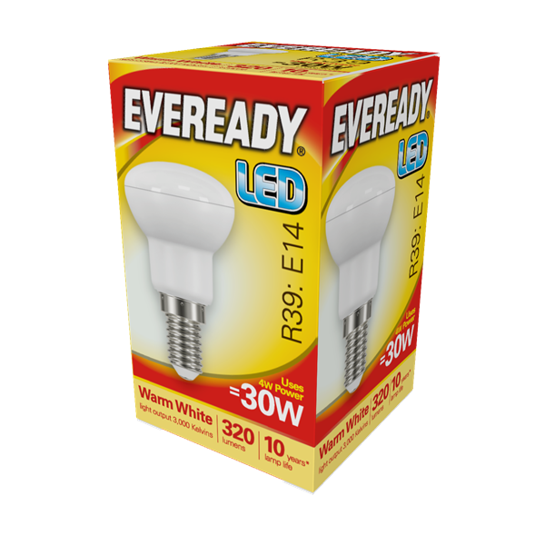 Eveready 4W R39 Reflector LED - 30W Replacement - 320lm - 3000K - Non Dimmable