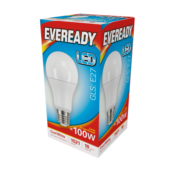 Eveready 14W E27 GLS LED - 100W Replacement - 1560lm - 4000K - Non Dimmable