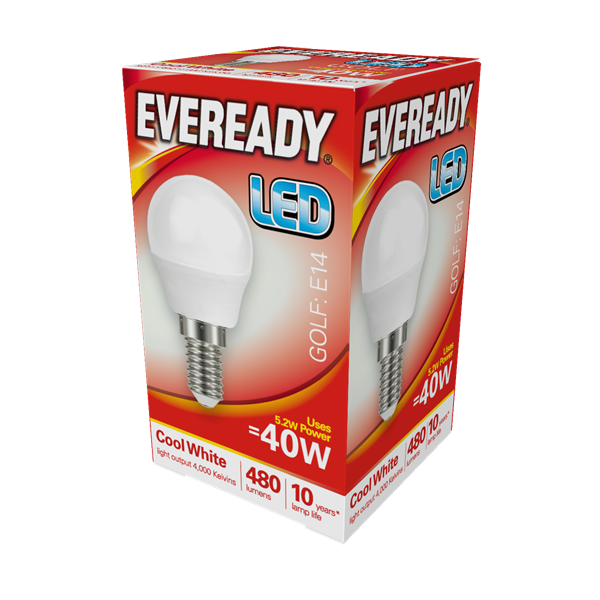 Eveready 6W E14 Golf LED - 40W Replacement - 480lm - 4000K - Non Dimma ...