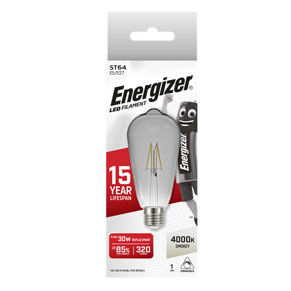 S15030 ENERGIZER FILAMENT SMOKEY LED ST64 320LM 4.5W E27 ES