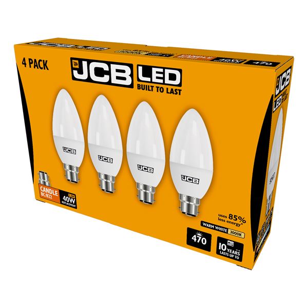 S15145 Jcb Candle 6W B22, Pack Of 4