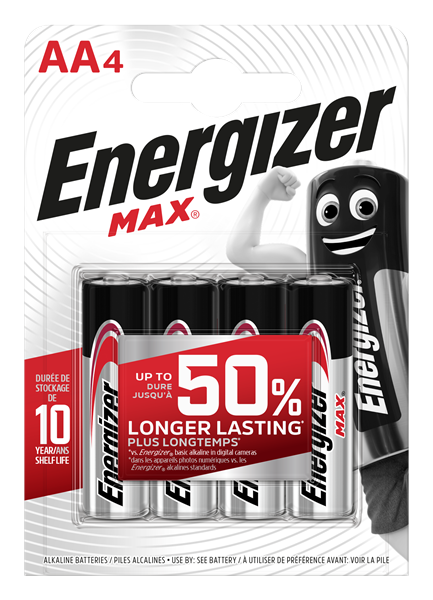 S15265 Energizer AA Max, Pack Of 4