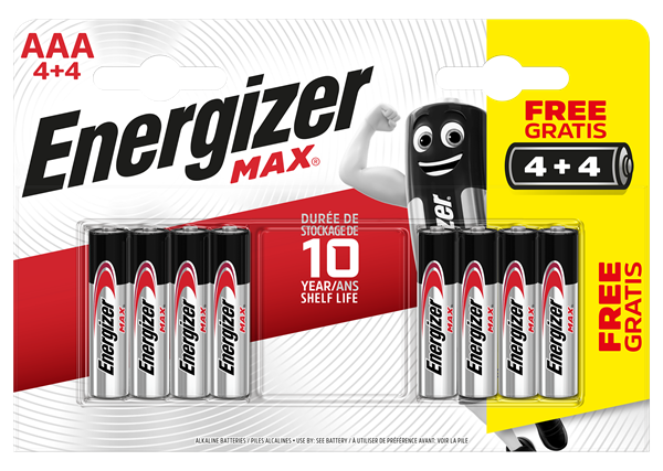 S15271 Energizer AAA Max, Pack Of 4+4