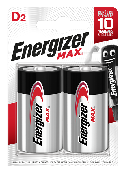S15275 Energizer D Size Max, Pack Of 2