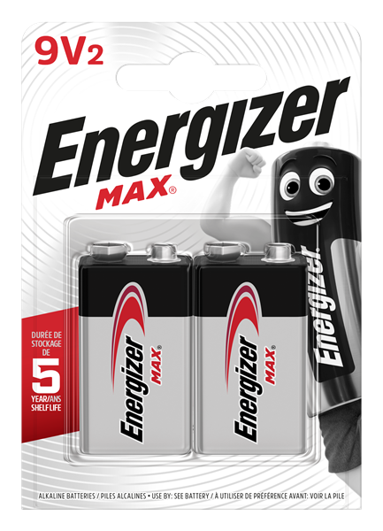 S15280 Energizer 9V Max, Pack Of 2