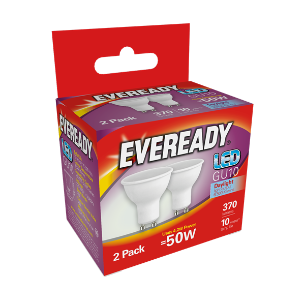 S15292 Eveready Led GU10 345LM Daylight, Pack Of 2