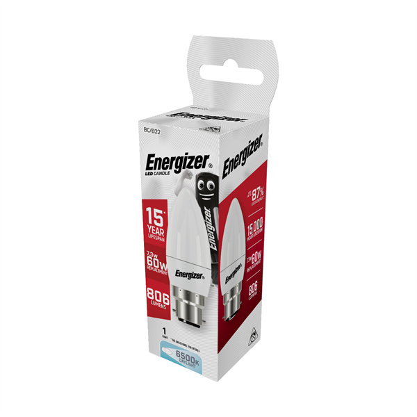 S17361 ENERGIZER LED CANDLE 806LM OPAL B22 (BC) 6,500K (DAYLIGHT) PACK OF 1