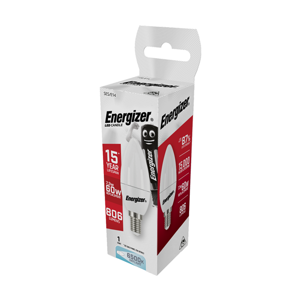 S17365 ENERGIZER LED CANDLE 806LM OPAL E14 (SES) 6,500K (DAYLIGHT) PACK OF 1