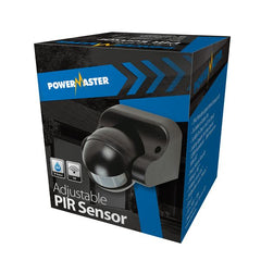 Powermaster Adjustable 180 Degree Black Pir Sensor