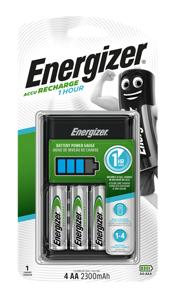 S623 Energizer 1 Hour Charger +4 AA 2300mah Batteries