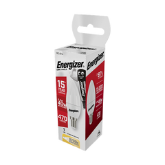 S8851 ENERGIZER LED CANDLE 470LM 5.2W OPAL E14 (SES) 2,700K (WARM WHITE), PACK OF 1