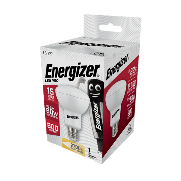 S9016 ENERGIZER HIGH TECH LED R80 800LM 12W E27 (ES) 2,700K (WARM WHITE), PACK OF 1