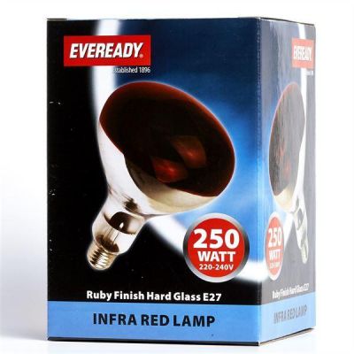 Eveready Heater Lamp Red 250W 5000 Hour, Pack Of 1