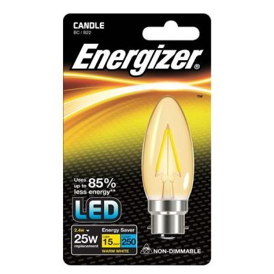 Energizer Filament Led Candle 250lM 2.4W B22 (BC) Warm White
