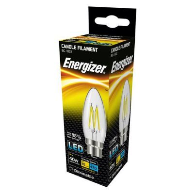 Energizer Filament Led Candle 470LM 5W B22 (BC) Warm White Dimmable