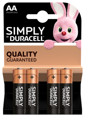 S5733 Duracell Aa Simply, Pack Of 4
