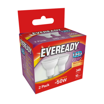 Eveready Led GU10 345LM Warm White, PACK OF 4