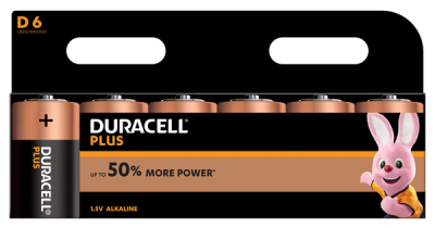 S3509 Duracell D Size Plus Power, Pack Of 6