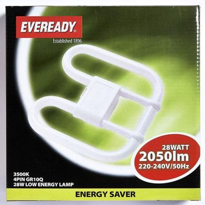 Eveready Energy Saving 2D Lamp 240V 28W 4PIN 3500K, Pack Of 2