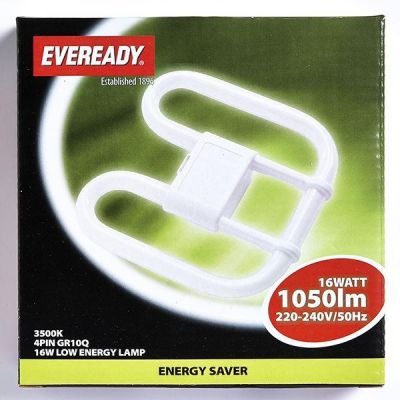 Eveready Energy Saving 2D Lamp 240V 16W 4PIN 3500K, Pack Of 2