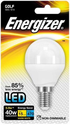 Energizer Led Golf 470LM 5.9W OPAL E14 (SES) Warm White, Pack Of 5