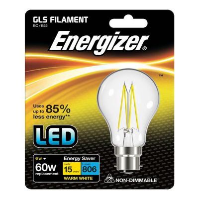 Energizer Filament Led GLS 806LM 6.2W B22 (BC) Warm White