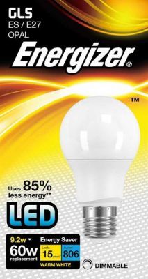Energizer Led GLS 806LM 9.2W Opal E27 (ES) Warm White Dimmable