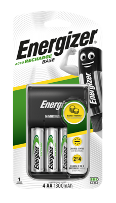 S4814 Energizer Base Charger +4 AA 1300MAH Batteries