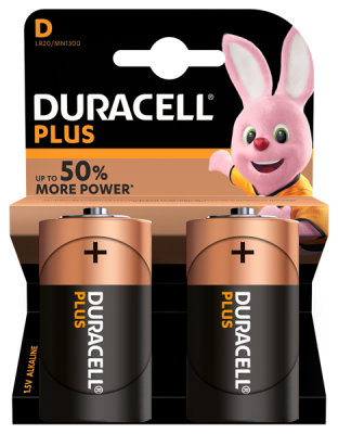 S3504 Duracell D Size Plus Power, Pack Of 2