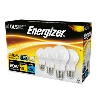 Energizer Led Gls 806LM 9.2W Opal E27 (ES) Warm White, Pack Of 4