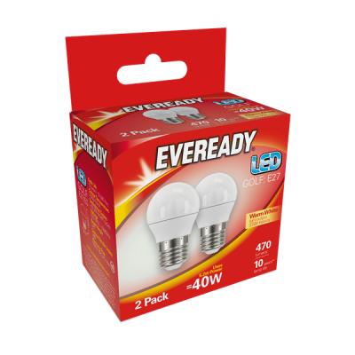 Eveready Led Golf 470LM OPAL E27 (ES) Warm White, Pack Of 4