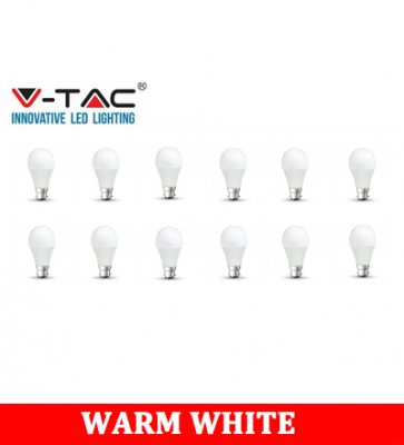 V-TAC 281 15W A65 Plastic Bulb With Samsung Chip Colorcode:3000K B22 12PCS/PACK