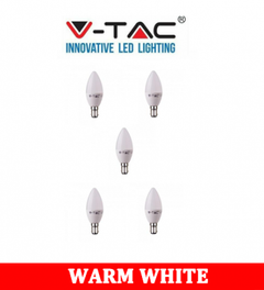 V-TAC 299 5.5W Plastic Candle Bulb With Samsung Chip Colorcode:3000K B15 5PCS/Pack