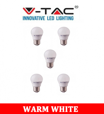 V-TAC 283 5.5W G45 Plastic Bulb With Samsung Chip Colorcode:3000K E27 5PCS/Pack