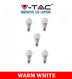 V-TAC 219 9W A60 Led Plastic Bulb With Samsung Chip Colorcode:3000k B22 5PCS/Pack