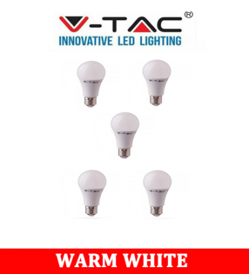 V-TAC 212 11W A60 Plastic Bulb With Samsung Chip Colorcode:3000k E27 5PCS/Pack