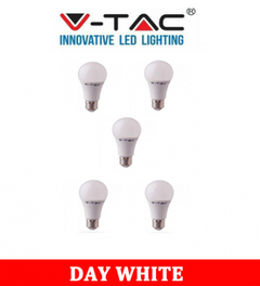 V-TAC 285 8.5W A60 Plastic Bulb With Samsung Chip Colorcode:4000K E27 A++ 5PCS/Pack