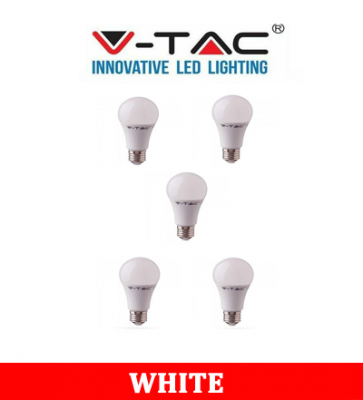 V-TAC 285 8.5W A60 Plastic Bulb With Samsung Chip Colorcode:6400K E27 A++ 5PCS/Pack