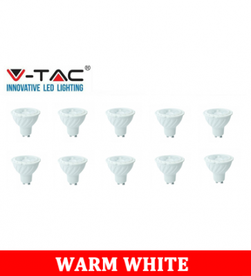 V-TAC 227 6.5W GU10 Ripple Plastic Spotlight With Samsung Chip Colorcode:3000K 38'D 10PCS/Pack