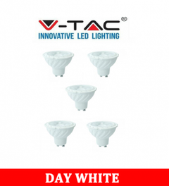 V-TAC 227 6.5W GU10 Ripple Plastic Spotlight With Samsung Chip Colorcode:4000K 38'D 5PCS/Pack