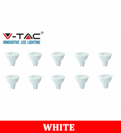 V-TAC 227 6.5W GU10 Ripple Plastic Spotlight With Samsung Chip Colorcode:6400K 38'D 10PCS/Pack